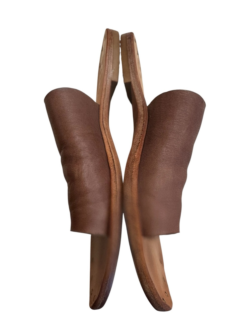 Calleen Cordera Brown Leather Slide Sandals Leather Slides Sandals 7 - Picture 2 of 7